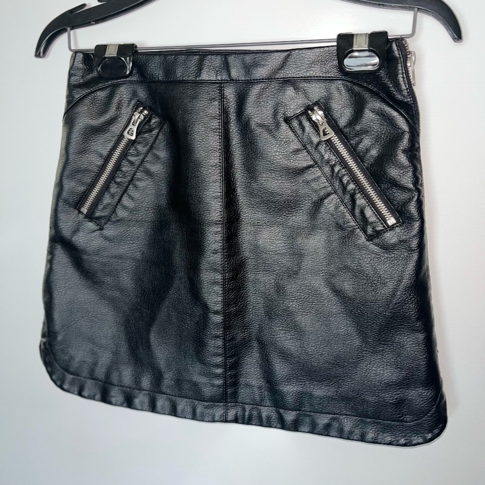Silence and Noise Black Leather Mini Skirt